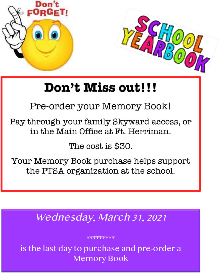 Memory Book Orders Fort Herriman Middle